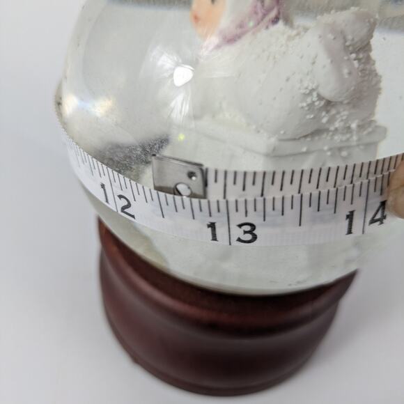 Baby Sledding Snow Globe Waterglobe We Wish You A Merry Christmas Winter Holiday - Picture 10 of 12